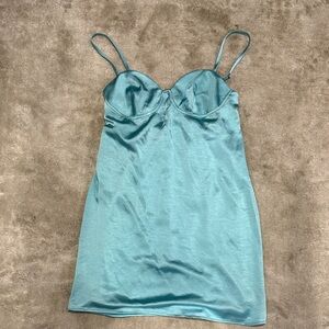 Wild fable size Small Teal Satin Slip Dress